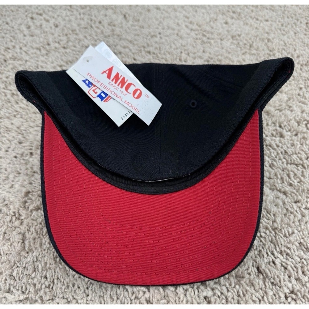 Tennessee Titans Hat Fitted 7 3/8 Annco Black Red Underbrim NFL Cap NEW NOS - Picture 7 of 8
